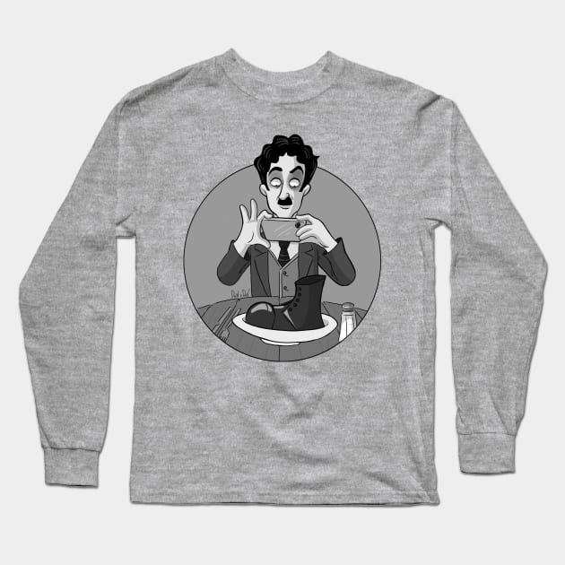 Charlie Chaplin Foodstagram Long Sleeve T-Shirt by DaneDav